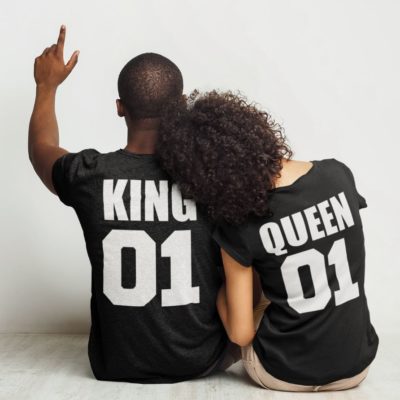 Image de t-shirts noir couple "King/Queen" - MCL Sérigraphie