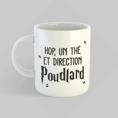 Image de mug "Hop, un thé et direction Poudlard - Harry Potter" - MCL Sérigraphie