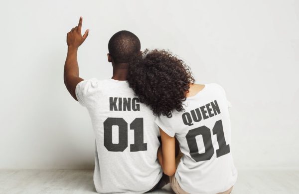Image de t-shirts blanc couple "King/Queen" - MCL Sérigraphie