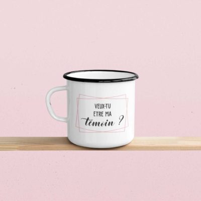 Image de mug émaille "Veux-tu être ma témoin ?" - MCL Sérigraphie