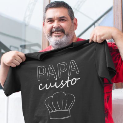 Image de t-shirt noir pour homme "Papa cuisto" - MCL Sérigraphie