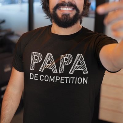 Image de t-shirt noir pour homme "Papa de compétition" - MCL Sérigraphie