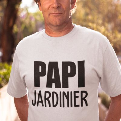 Image de t-shirt blanc pour homme "Papi jardinier" - MCL Sérigraphie