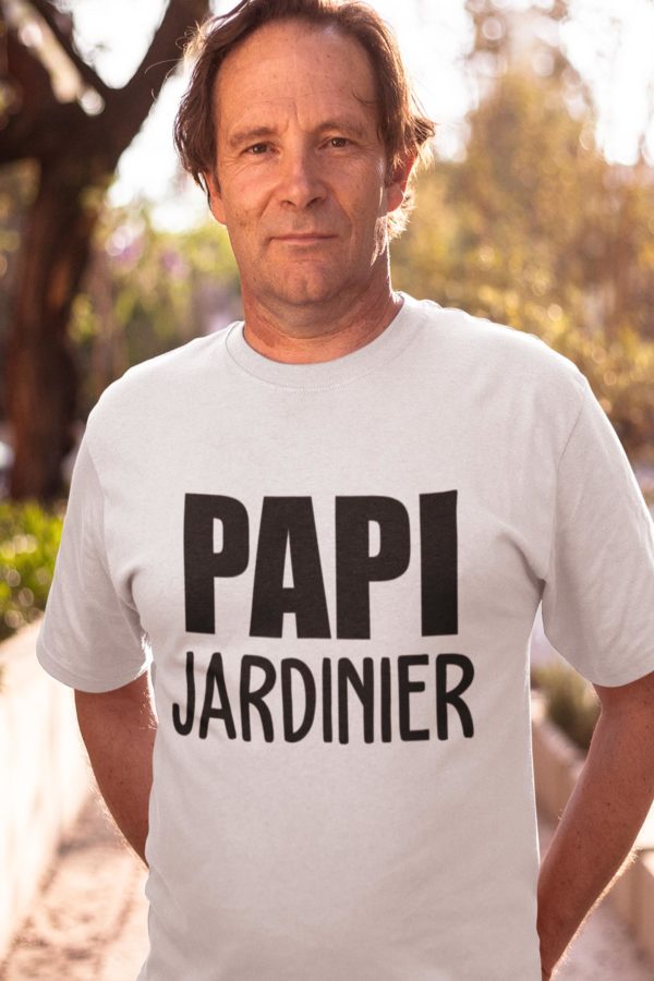 Image de t-shirt blanc pour homme "Papi jardinier" - MCL Sérigraphie
