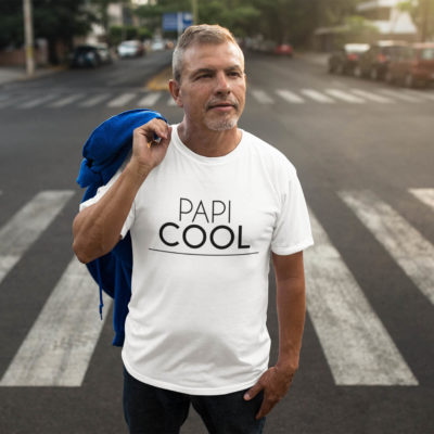 Image de t-shirt blanc pour homme "Papi cool" - MCL Sérigraphie