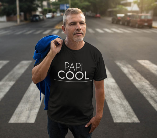 Image de t-shirt noir pour homme "Papi cool" - MCL Sérigraphie