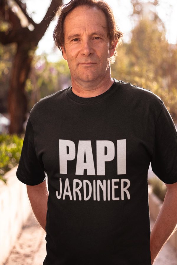 Image de t-shirt noir pour homme "Papi jardinier" - MCL Sérigraphie