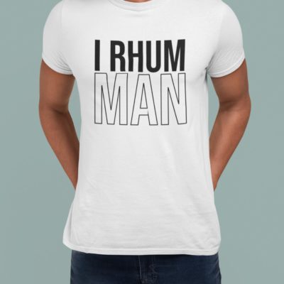Image de t-shirt blanc pour homme "I Rhum Man" - MCL Sérigraphie