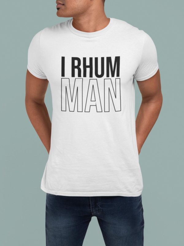 Image de t-shirt blanc pour homme "I Rhum Man" - MCL Sérigraphie