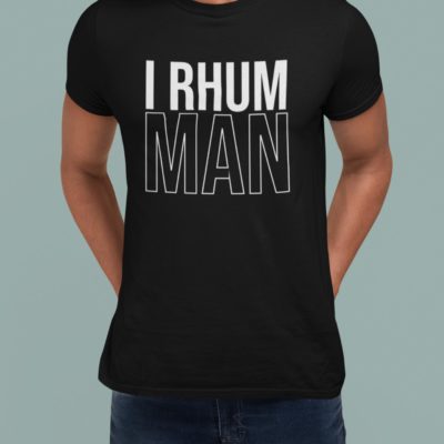 Image de t-shirt noir pour homme "I Rhum Man" - MCL Sérigraphie
