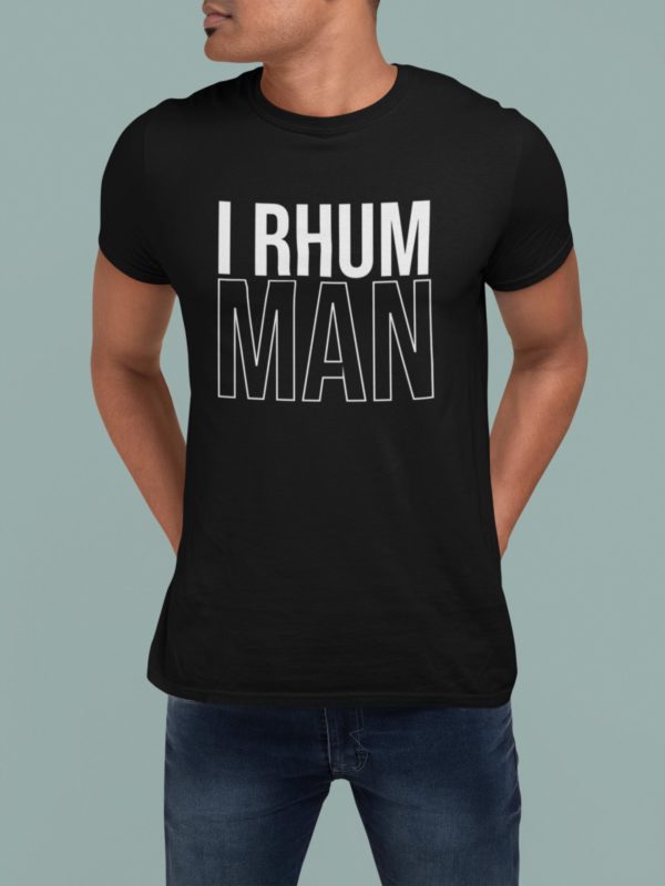 Image de t-shirt noir pour homme "I Rhum Man" - MCL Sérigraphie