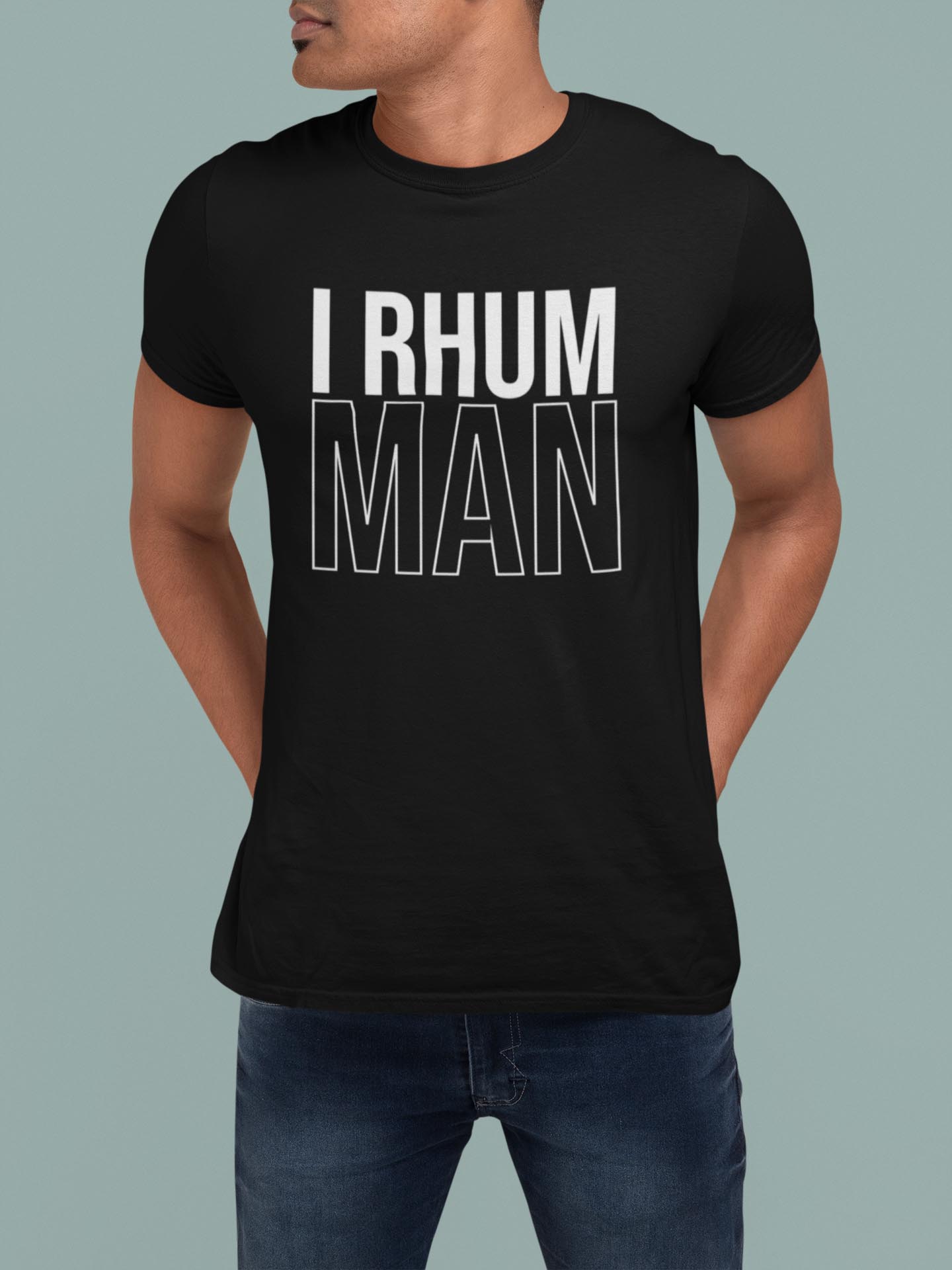 T-shirt blanc pour homme "I Rhum Man" - MCL Sérigraphie Image de t-shirt noir pour homme "I Rhum Man" - MCL Sérigraphie