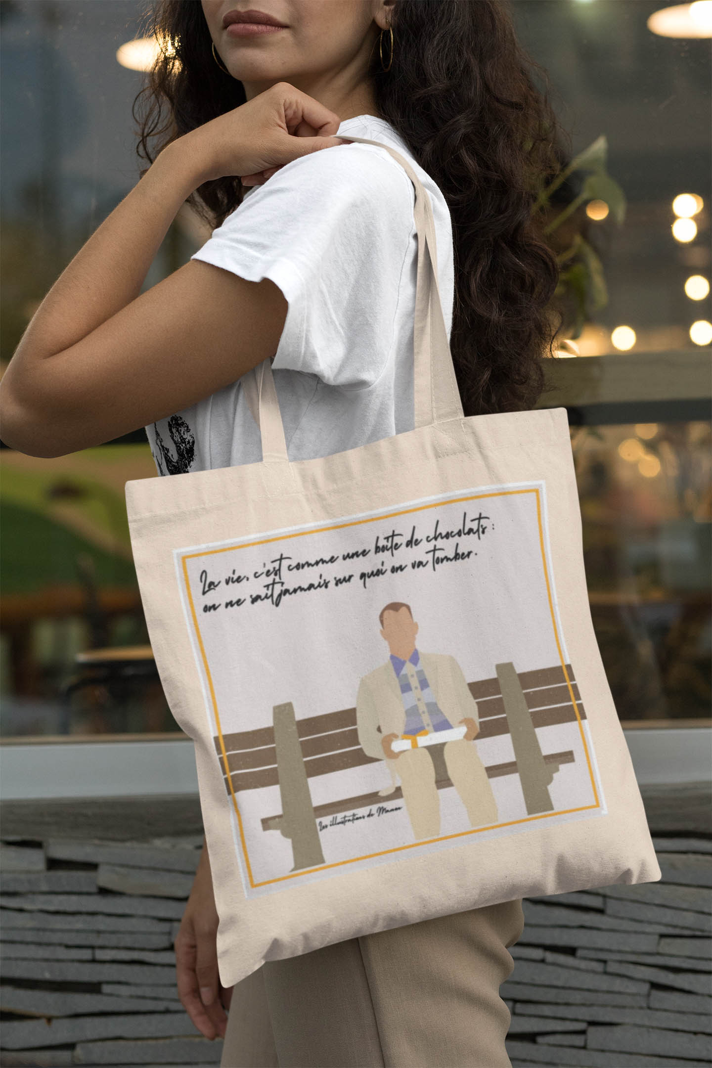 Tote-bag "Forrest Gump" - MCL Sérigraphie Image de tote-bag "Forrest Gump" - MCL Sérigraphie