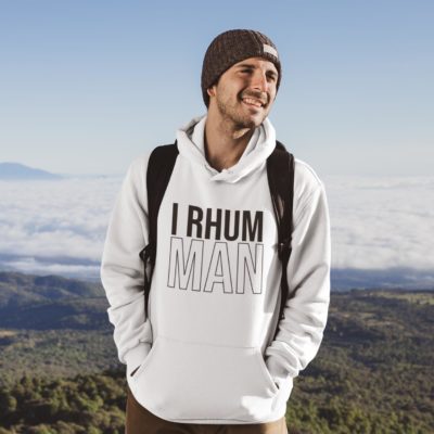 Image de sweat à capuche blanc pour homme "I Rhum Man" - MCL Sérigraphie