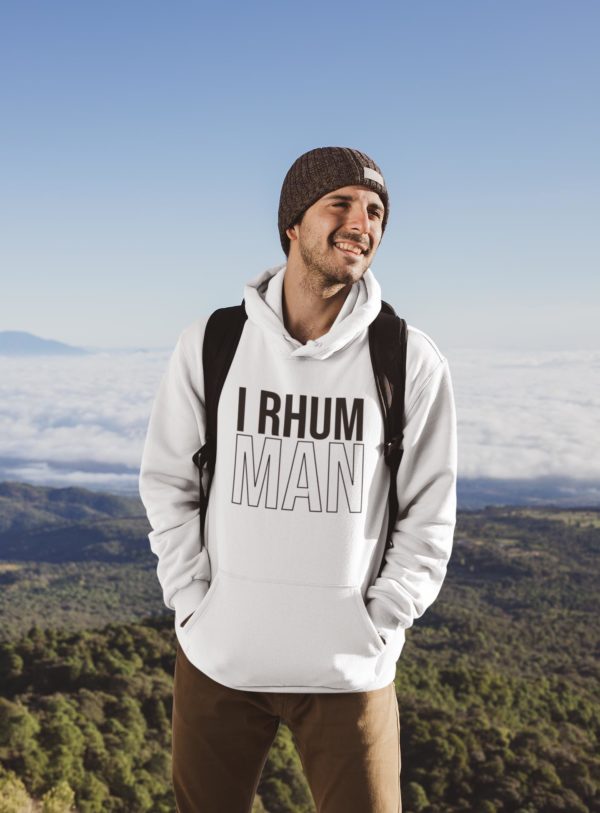 Image de sweat à capuche blanc pour homme "I Rhum Man" - MCL Sérigraphie