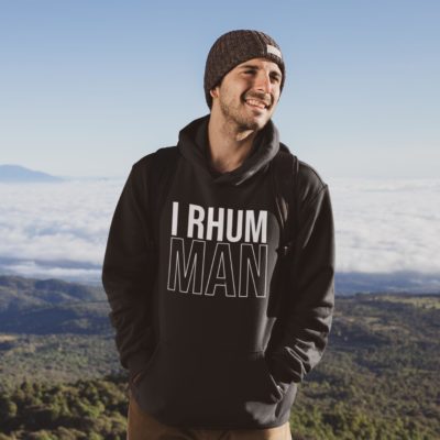 Image de sweat à capuche noir pour homme "I Rhum Man" - MCL Sérigraphie