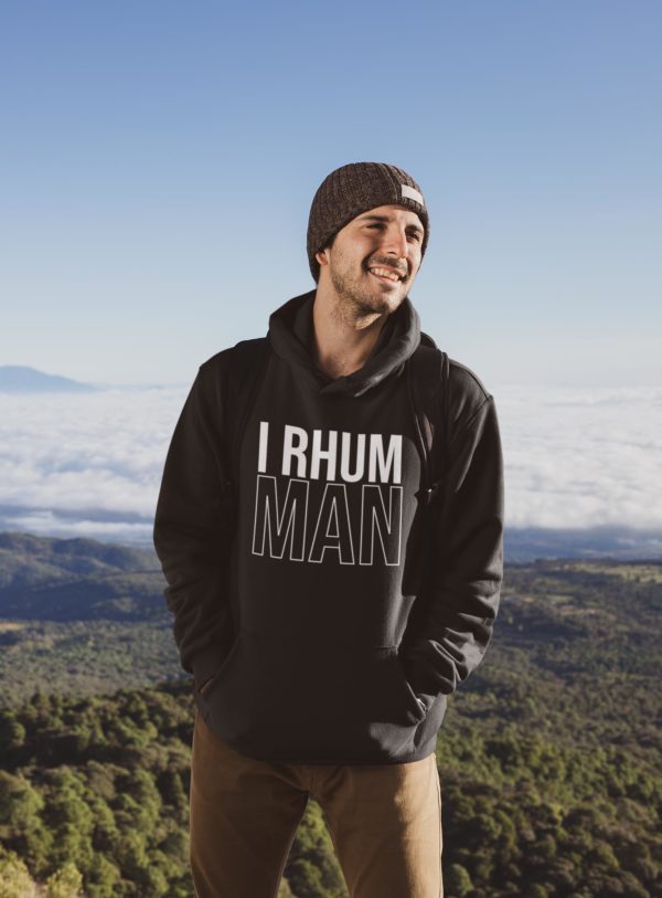 Image de sweat à capuche noir pour homme "I Rhum Man" - MCL Sérigraphie