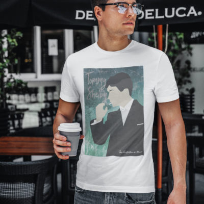 Image de t-shirt blanc pour homme "Peaky Blinders" - MCL Sérigraphie