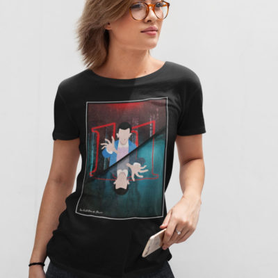 Image de t-shirt noir pour femme "Stranger Things" - MCL Sérigraphie