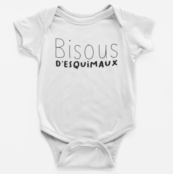 Image de Body bébé blanc "Bisous d'equimaux" - MCL Sérigraphie