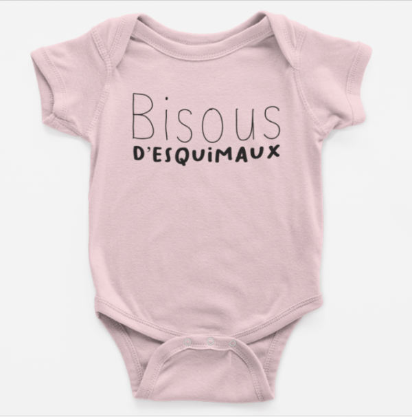 Image de Body bébé rose "Bisous d'equimaux" - MCL Sérigraphie