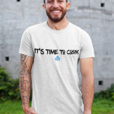 Image de t-shirt blanc pour homme "It's time to cook - Breaking Bad"- MCL Sérigraphie