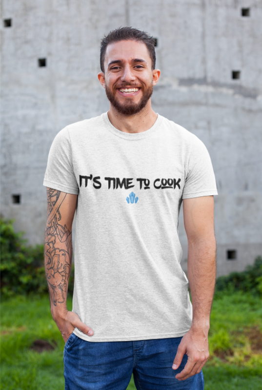 Image de t-shirt blanc pour homme "It's time to cook - Breaking Bad"- MCL Sérigraphie