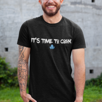 Image de t-shirt noir pour homme "It's time to cook - Breaking Bad"- MCL Sérigraphie