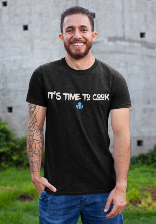 Image de t-shirt noir pour homme "It's time to cook - Breaking Bad"- MCL Sérigraphie