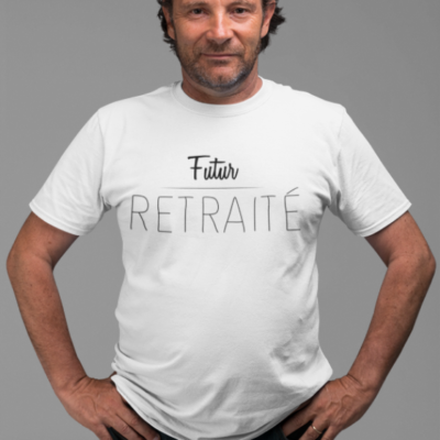 Image de t-shirt blanc pour homme "futur retraité" - MCL Sérigraphie