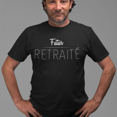 Image de t-shirt noir pour homme "futur retraité" - MCL Sérigraphie