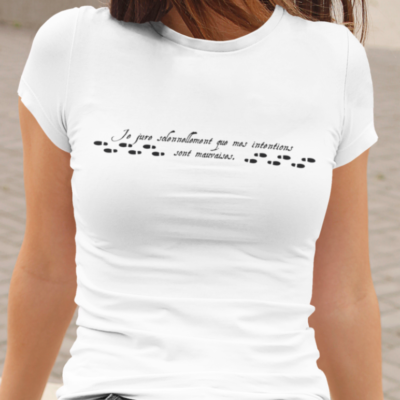 Image de t-shirt blanc pour femme "Carte de Maraudeur - Harry Potter"- MCL Sérigraphie