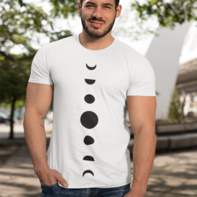 Image de t-shirt blanc pour homme "Moon Phase" - MCL Sérigraphie