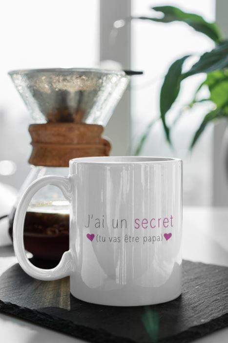 Image de mug "J'ai un secret, tu vas être papa" - MCL Sérigraphie