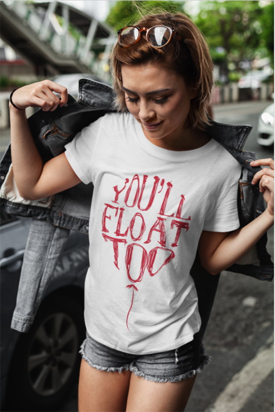 Image de t-shirt blanc pour femme "You'll Float Too - Ca"- MCL Sérigraphie