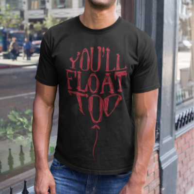 Image de t-shirt noir pour homme "You'll Float Too - Ca"- MCL Sérigraphie