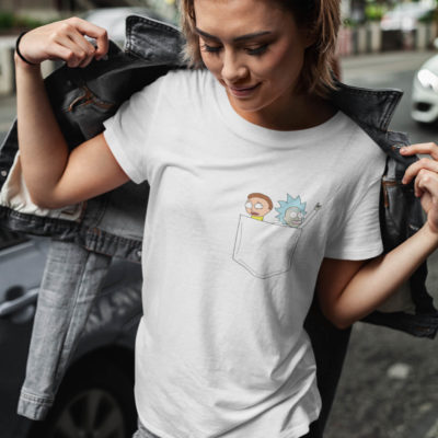 Image de t-shirt blanc pour femme "Rick et Morty" - MCL Sérigraphie