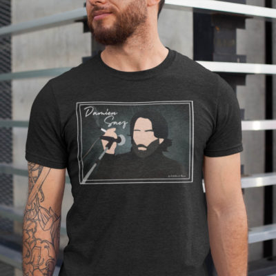 Image de t-shirt noir pour homme "Damien Saez" - MCL Sérigraphie