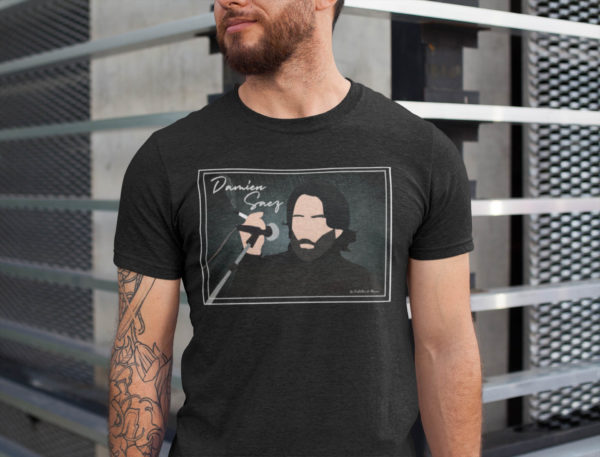 Image de t-shirt noir pour homme "Damien Saez" - MCL Sérigraphie