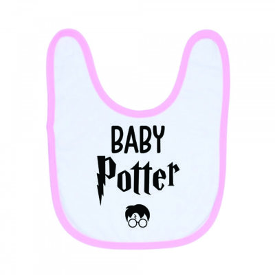 Image de bavoir rose et blanc "Baby Potter" - MCL Sérigraphie