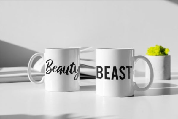 Image de duo de mugs "Beauty/Beast" - MCL Sérigraphie