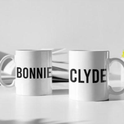 Image de duo de mugs "Bonnie/Clyde" - MCL Sérigraphie