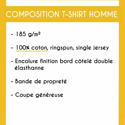 Image de la composition des t-shirts homme - MCL Sérigraphie