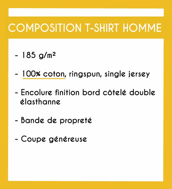Image de la composition des t-shirts homme - MCL Sérigraphie