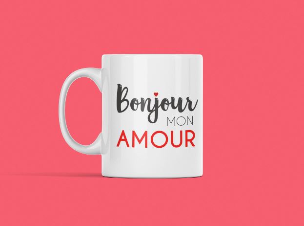 Image de tasse "bonjour mon amour" - MCL Sérigraphie