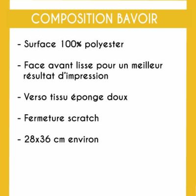 Image de la composition des bavoirs bébé - MCL Sérigraphie