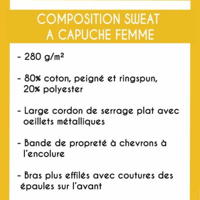 Image de la composition des sweats à capuche femme - MCL Sérigraphie