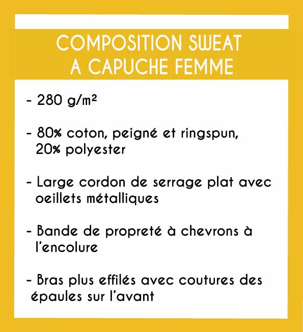 Image de la composition des sweats à capuche femme - MCL Sérigraphie