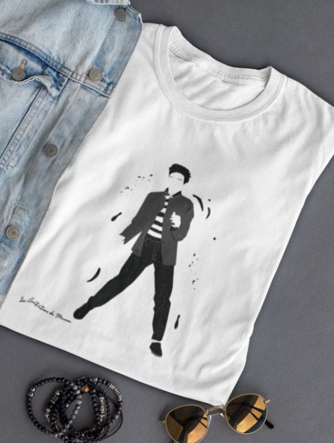 Image de t-shirt blanc homme "Elvis Presley" - MCL Sérigraphie