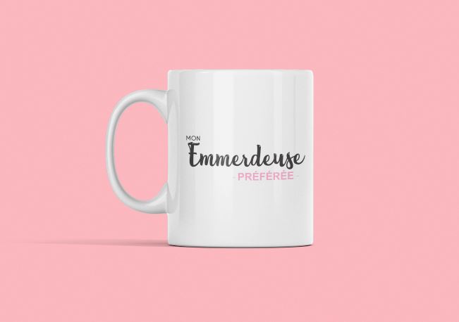 Tasse "Mon emmerdeuse" - MCL Sérigraphie Image tasse "mon emmerdeuse préférée" - MCL Sérigraphie